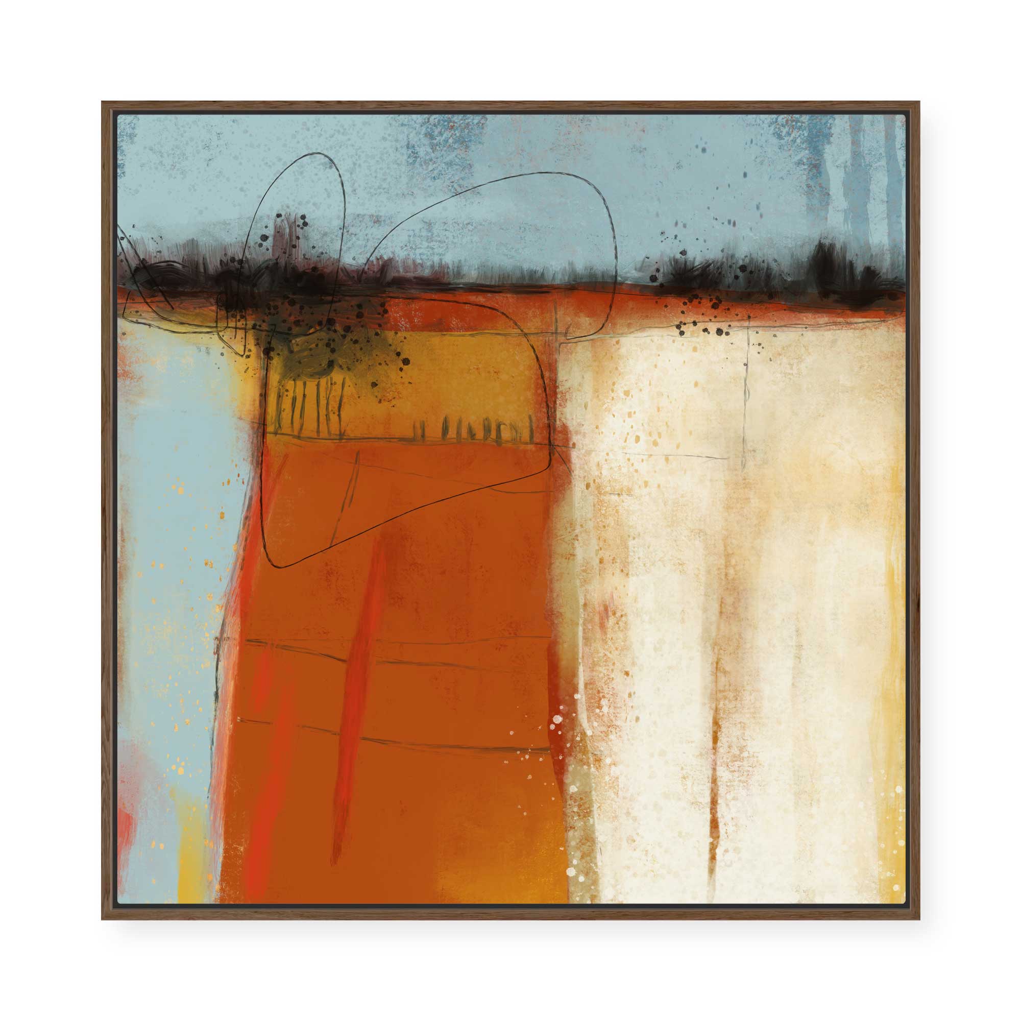 Warm Abstract Forms I | Framed Canvas