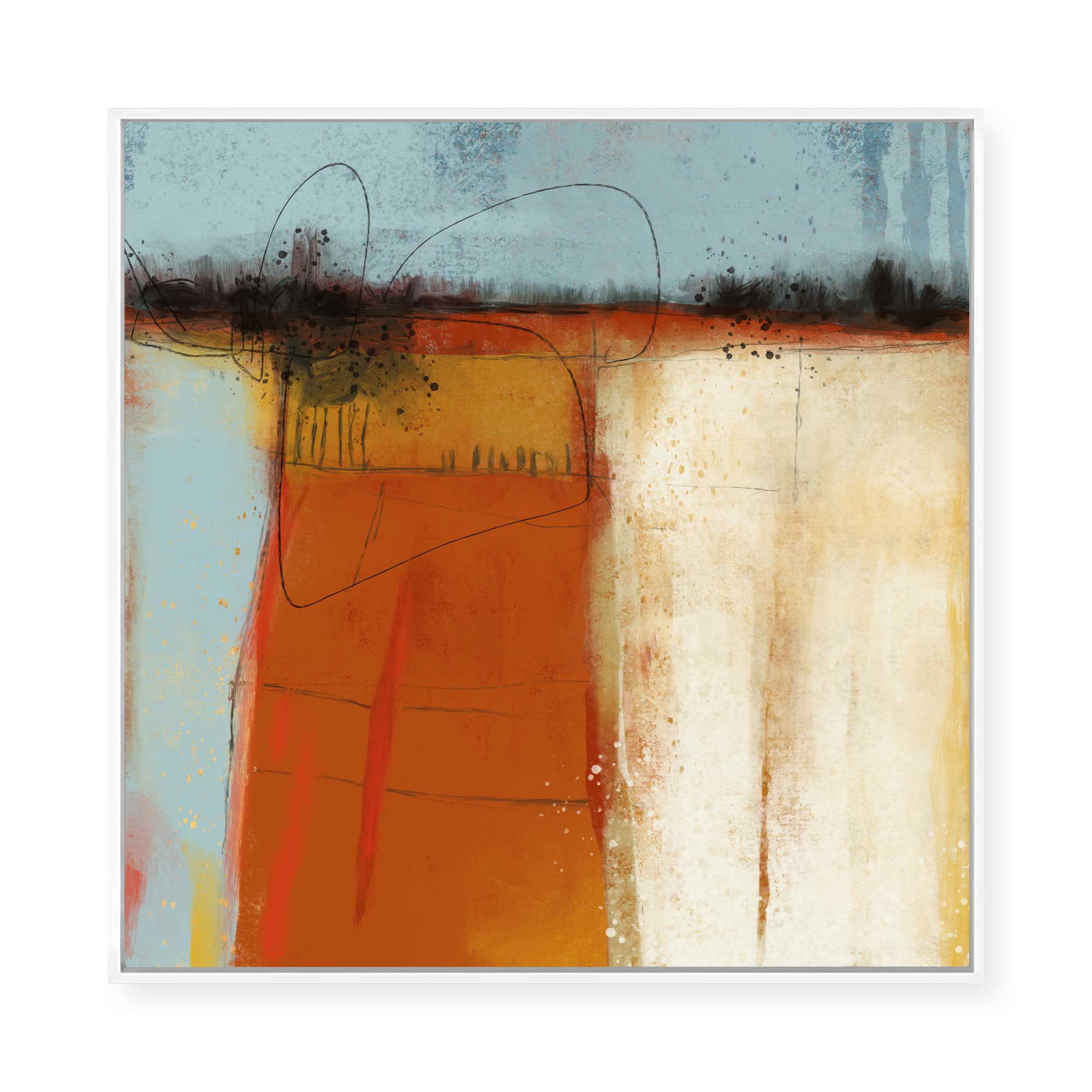 Warm Abstract Forms I | Framed Canvas