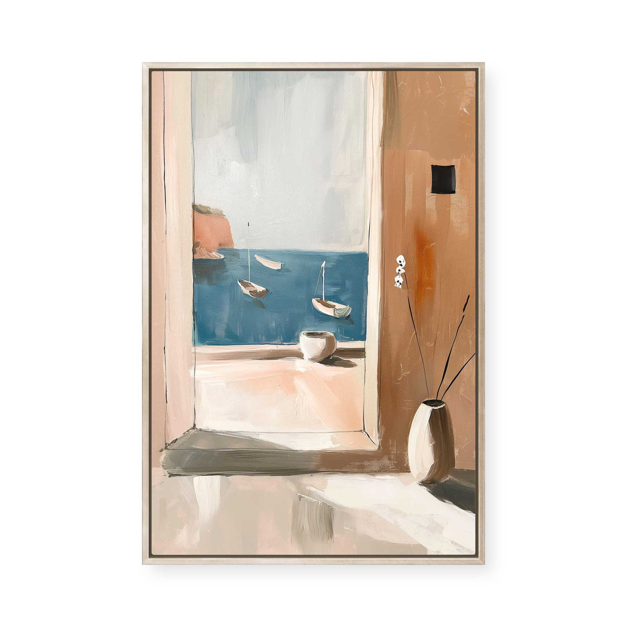 Watching the bay | Framed Canvas