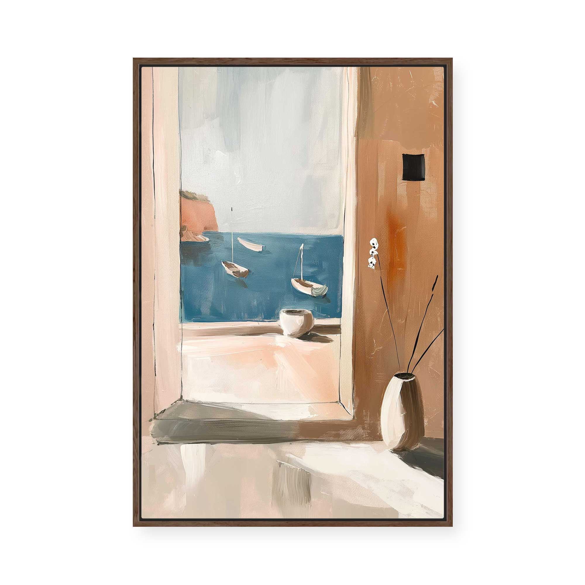 Watching the bay | Framed Canvas