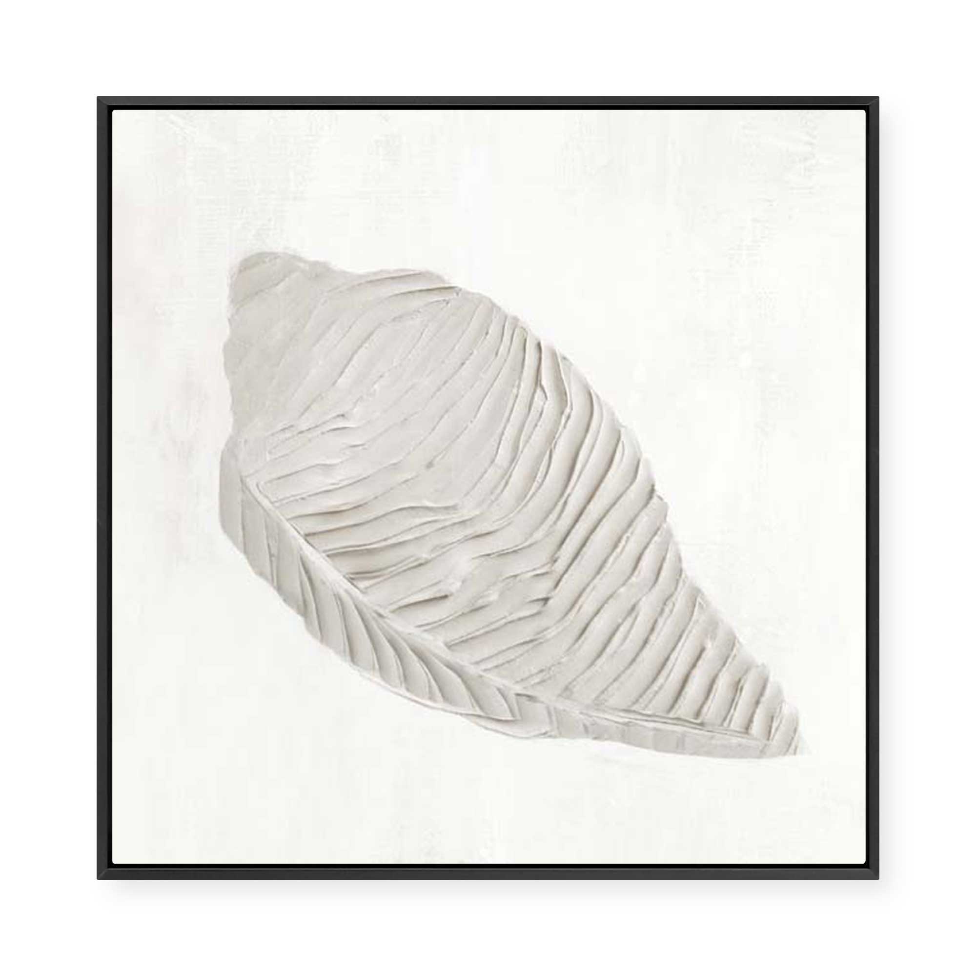White Textured Shell I | Framed Canvas