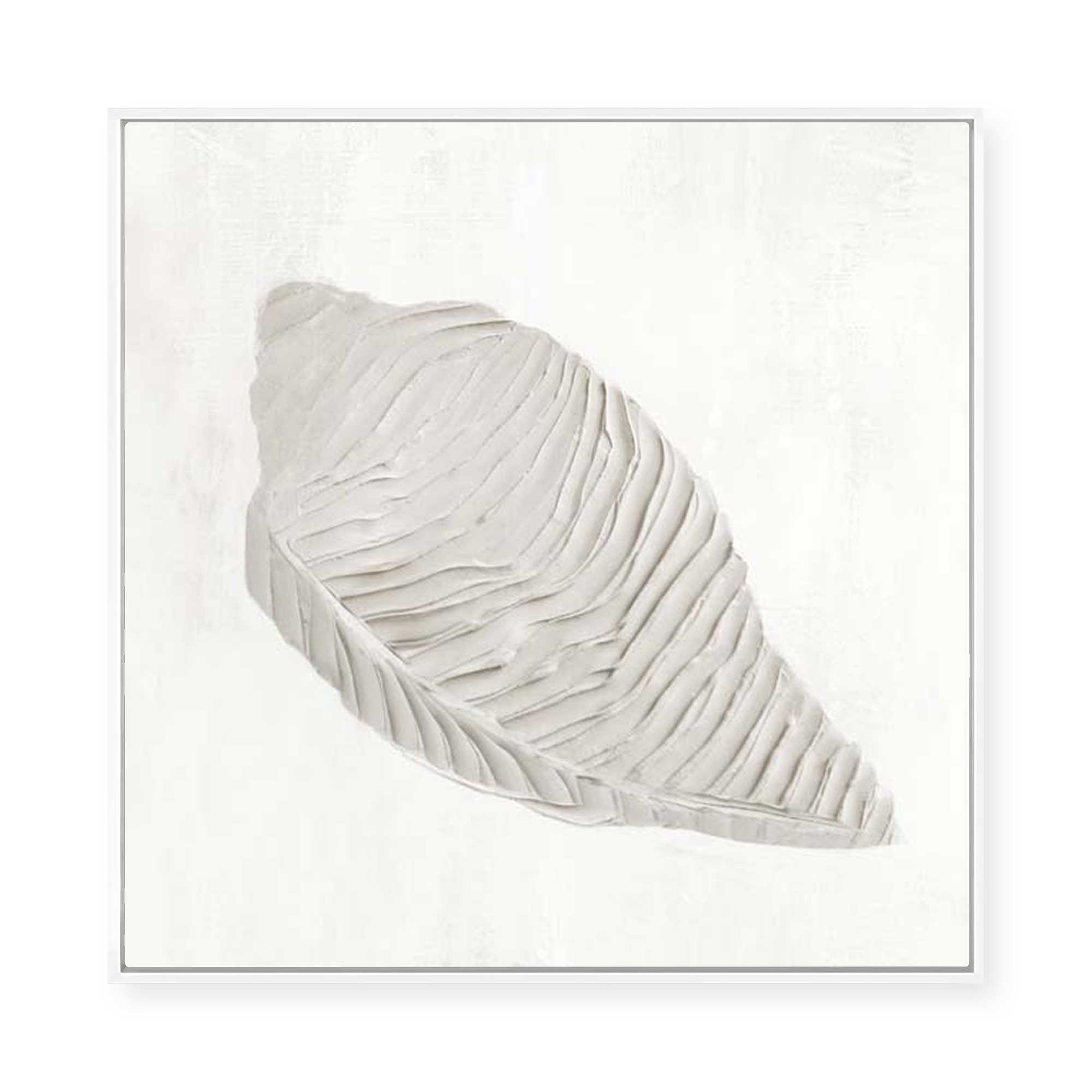White Textured Shell I | Framed Canvas