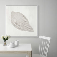 White Textured Shell I | Framed Canvas