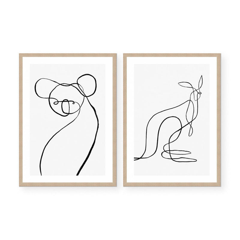 Koala & Kangaroo (PAIR) for WIRES | Fine Art Print | Peytil