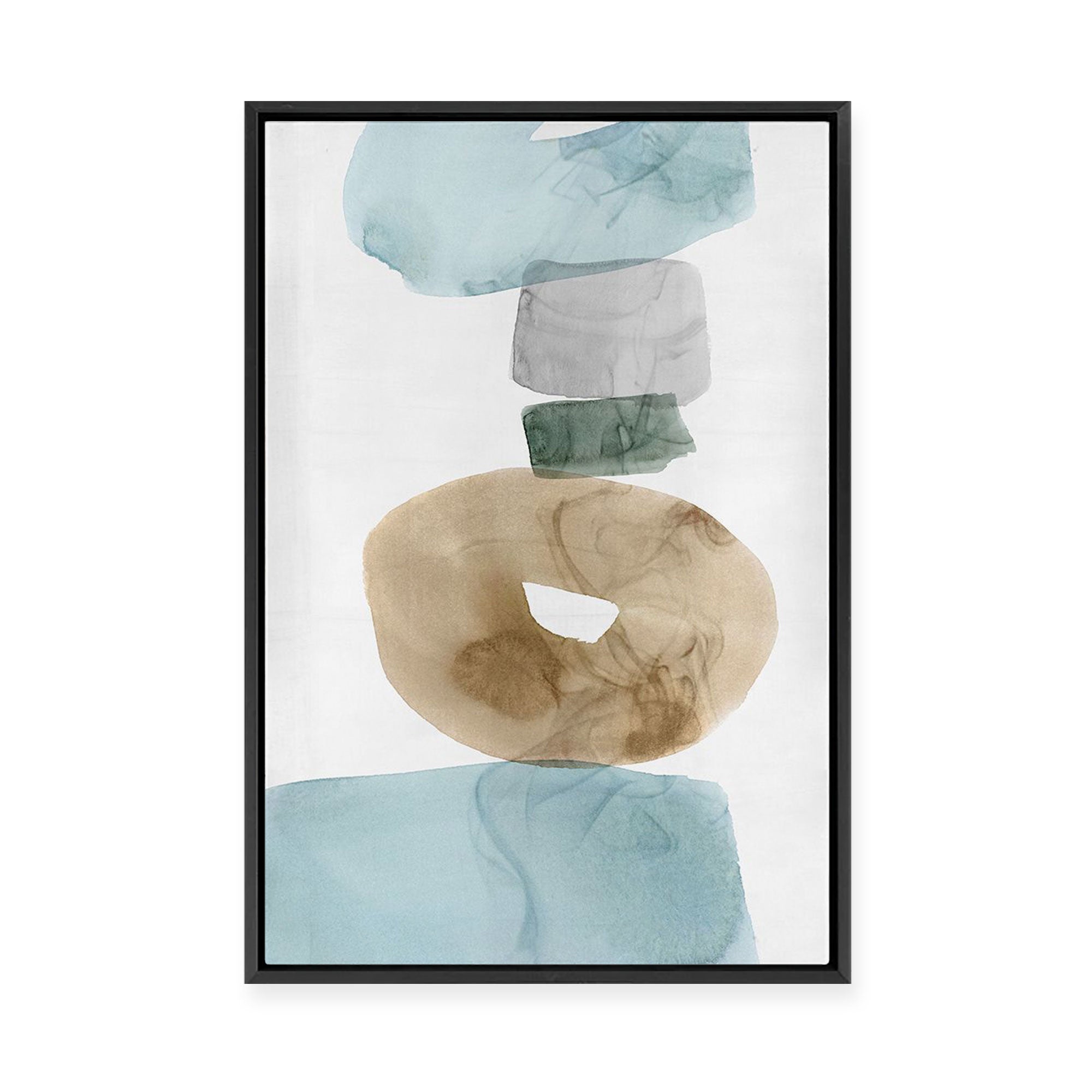 Aqua Tilt I | Framed Canvas