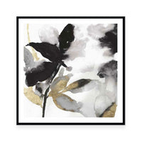 Black Petals Gold Leaves I