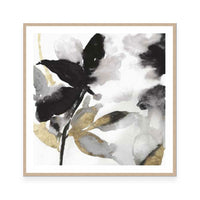 Black Petals Gold Leaves I