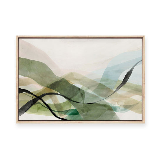 Green Ribbon Hills I | Framed Canvas