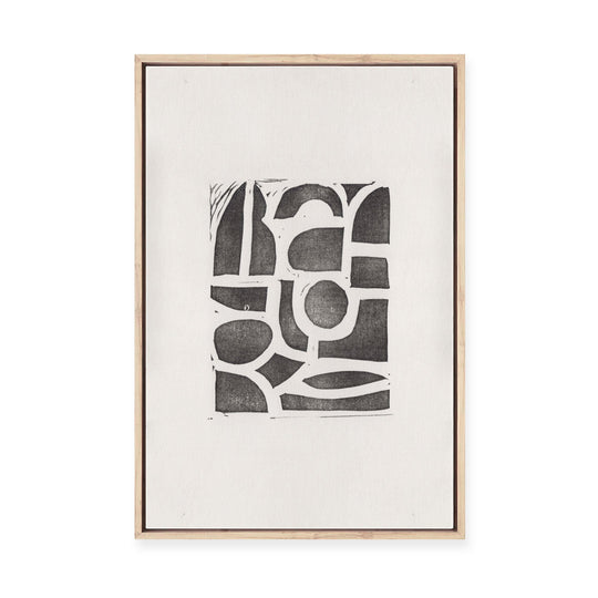 Lino Cut Abstract No.1 | Framed Canvas