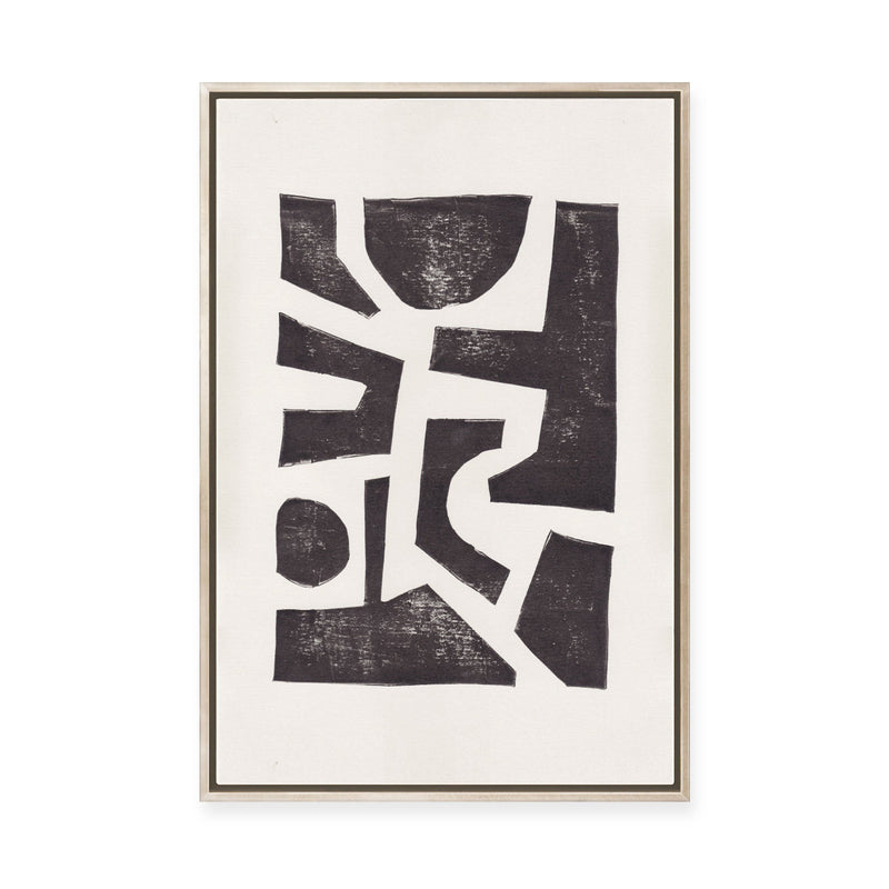 Lino Cut Abstract No.2 | Framed Canvas