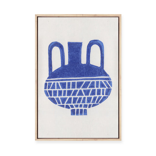 Linocut Vase No.2 | Framed Canvas