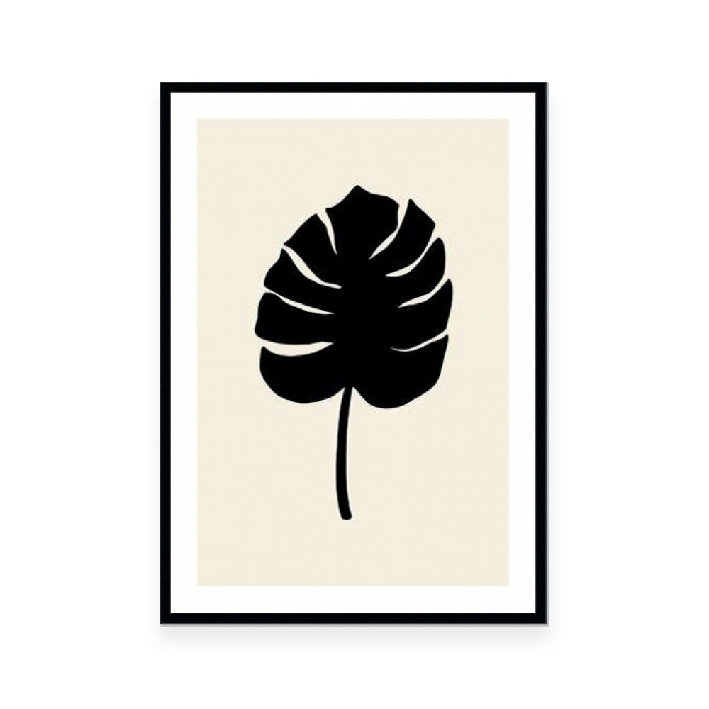 Monstera Leaf Black