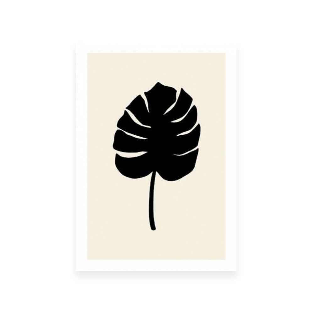 Monstera Leaf Black