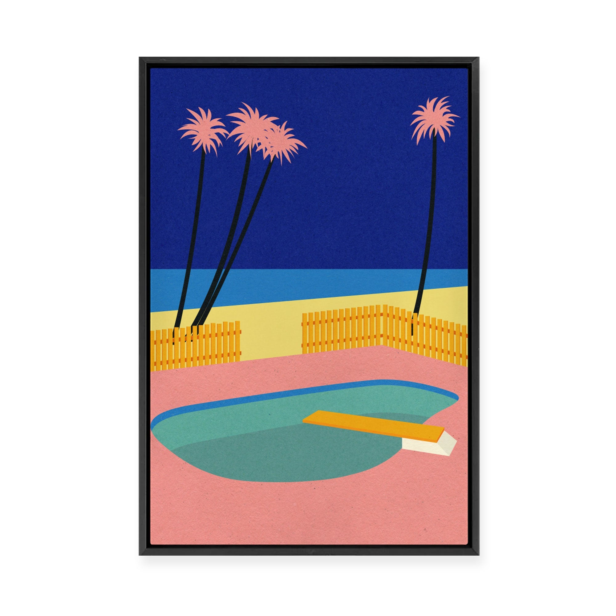 Neon Malibu | Framed Canvas