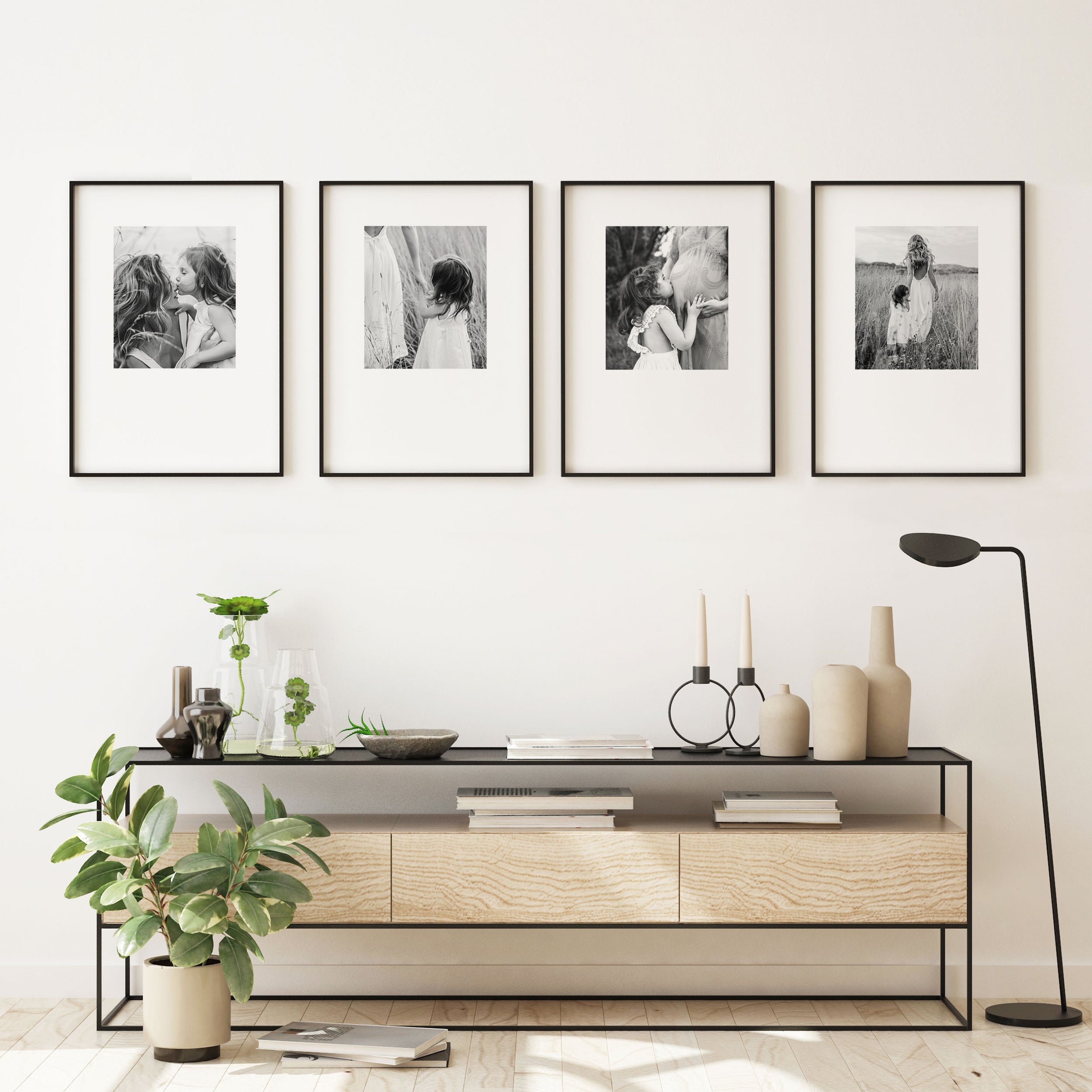 Print & Frame | Gallery Set of 4 | Bottom Heavy Borders
