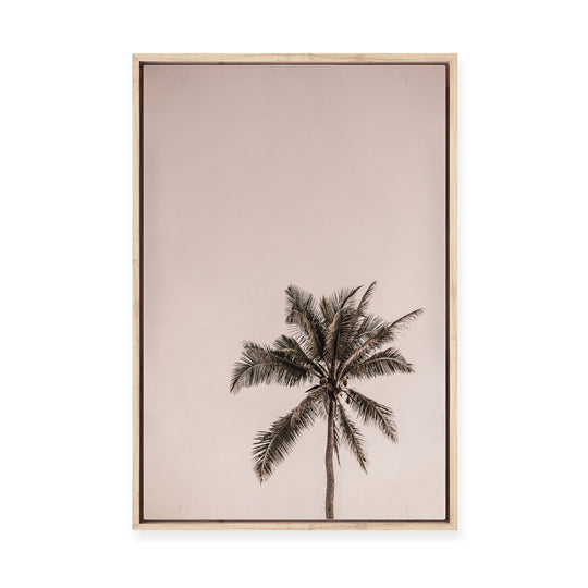 Pink Palm Sunrise | Framed Canvas