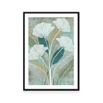 White Linear Floral III