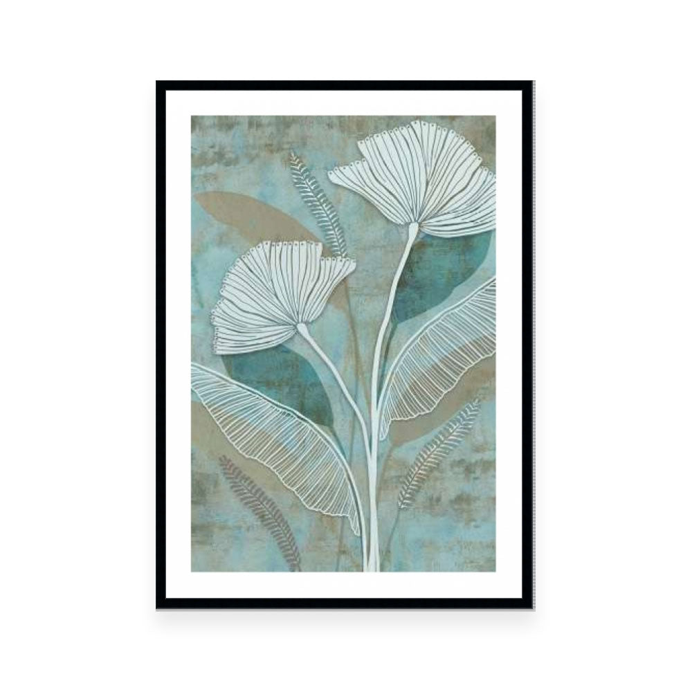 White Linear Floral II