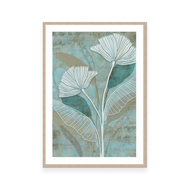 White Linear Floral II