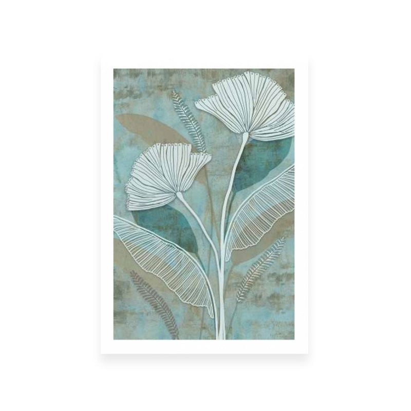 White Linear Floral II