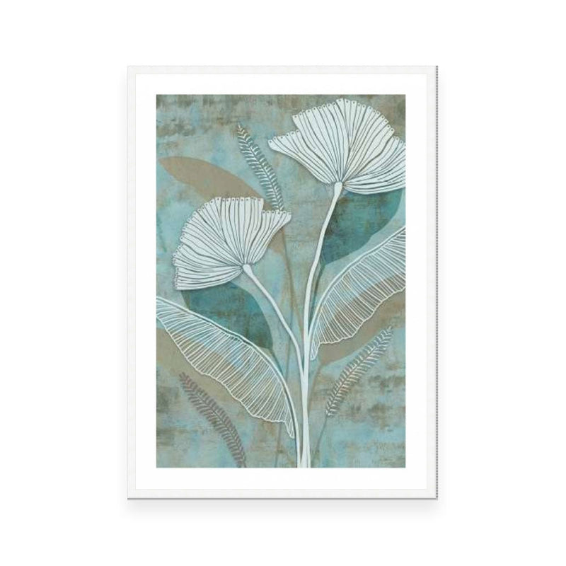 White Linear Floral II